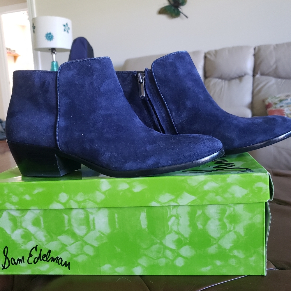 Sam Edelman Navy suede ankle boots 7M